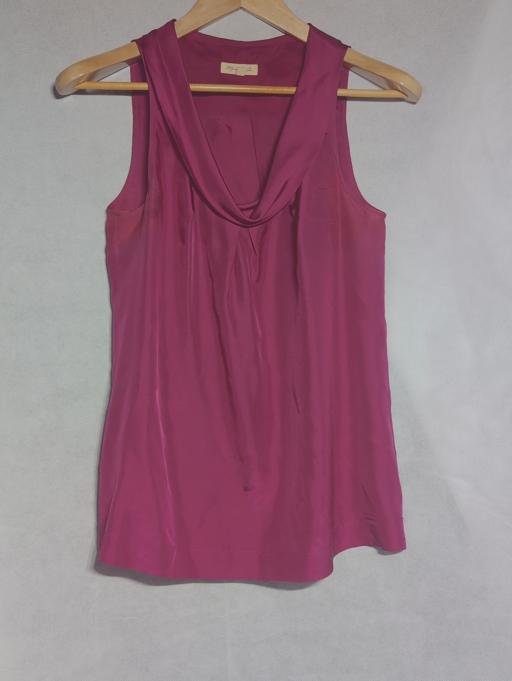 Martin + Osa Silk Sz 4 Sleeveless Draped Neck Camisole - Fuchsia